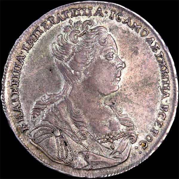 Рубль 1726 года  без обозначения монетного двора