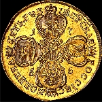 5 рублей 1755 года  без обозначения монетного двора