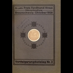Dr  phil  Franz Ferdinand Kraus  Braunschweig  Auction 3  October 29  1928 in Braunschweig