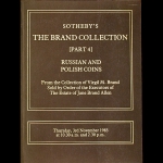 Sotheby's  London  "The Brand collection  Part 4  Russian and Polish coins"  3 November 1983  London