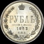 Рубль 1883 года  СПБ-АГ