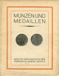 Adolph Hess Nachfolger. Аукцион №187 "Munzen und Medaillen. Neuere Taler. Reichsmunzen". 21 июня 1927 г. Франкфурт-на-Майне.