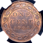 1 цент 1902 (Канада) (в слабе)