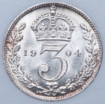 3 пенса 1904 (Великобритания) (в слабе)