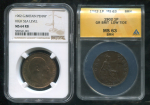 Набор из 2-х монет 1 пенни 1902 (Великобритания) (в слабах)