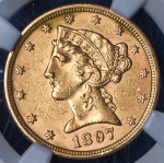 5 долларов 1897 (США) (в слабе)