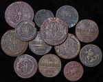 Набор из 50-ти медных монет XVIII в