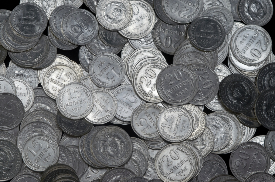 Набор разменных серебряных монет СССР высокой степени сохранности 196 шт