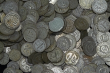 Набор разменных серебряных монет СССР 417 шт  (в т ч  одна фальшивая)