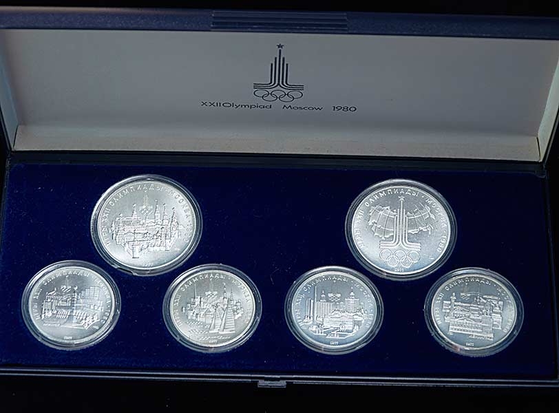 Набор из 6-ти серебряных монет "Олимпиада-80"