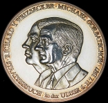 Памятная медаль "Встреча Вейцахера с Горбачевым" 1987 в п/у