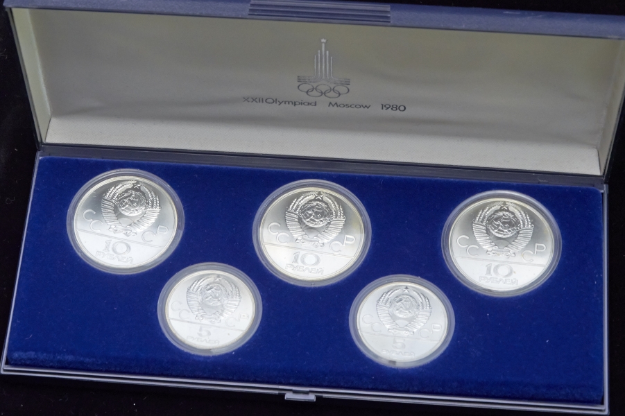 Набор из 5-ти сер  монет "Олимпиада-80" (Выше)