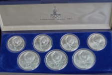 Набор из 7-и сер  монет "Олимпиада-80" (Нац спорт)