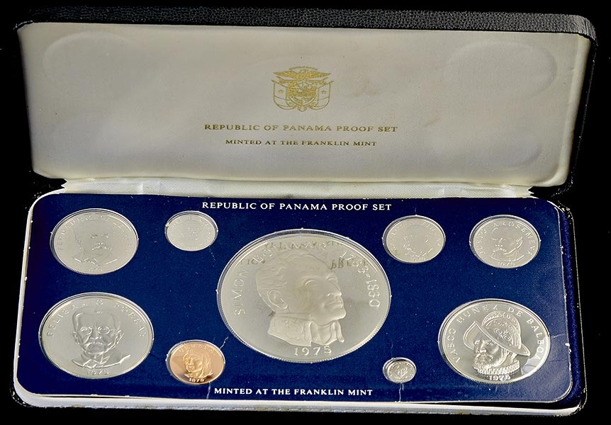 Набор из 9-ти монет "Панама" 1975 в п/у