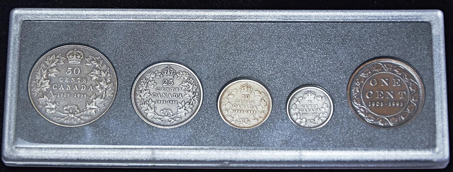 Набор из 5 монет 1908 рестрайк 1998 в п/у (Канада)