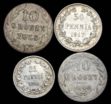 Набор из 4-х монет (Польша  Финляндия)