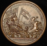 Медаль "В память командования Петром I четырьмя флотами при Борнгольме" 1716