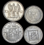 Набор из 4-х серебряных монет 1928-37 (Чехословакия)