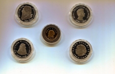 Набор из 5-ти памятных монет рестрайк 2009 в п/у (Германия)