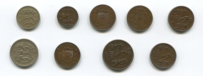 Набор из 9-ти монет (Латвия и Эстония)