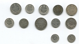 Набор из 12-ти серебряных монет