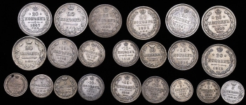 Набор из 22-х сер  монет мелких номиналов