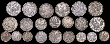 Набор из 22-х сер  монет мелких номиналов