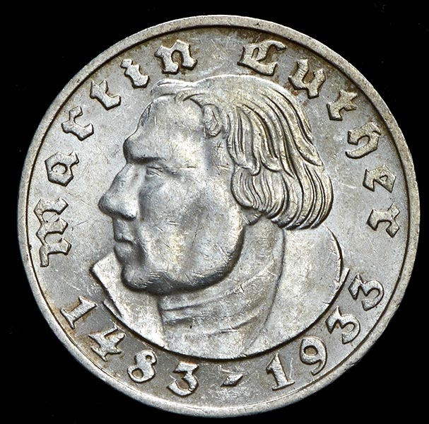 2 марки 1933 "Мартин Лютер" (Германия)