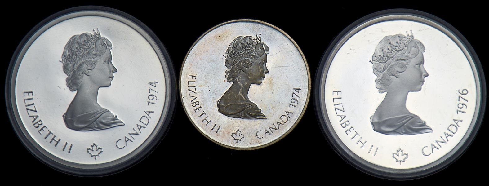 Набор из 3-х серебряных монет "Олимпиада-76 в Торонто" (Канада)