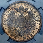 2 марки 1907 (Баден) (в слабе)