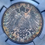 2 марки 1904 "Смерть короля Георга" (Саксония) (в слабе)