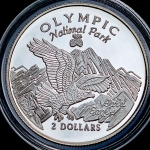 2 доллара 1996 "Национальный парк Олимпик  Орел" (Острова Кука)