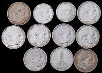 Набор из 11-и сер  монет (Германия)
