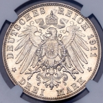 3 марки 1911 "90-летие принца-регента Луитпольда Баварского" (Бавария) (в слабе)