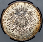 5 марок 1904 "Свадьба Фридриха Франца IV и Александры" (Мекленбург-Шверин) (в слабе)