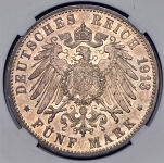 5 марок 1913 (Баден) (в слабе)