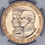5 марок 1909 "500 лет Университету Лейпцига" (Саксония) (в слабе)