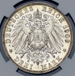 3 марки 1909 (Любек) (в слабе)