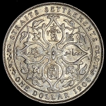 1 доллар 1908  (Стрейтс Сетлментс)