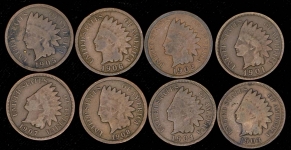 Набор из 8-ми монет 1 цент (США)
