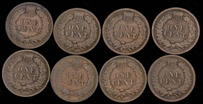 Набор из 8-ми монет 1 цент (США)
