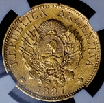 5 песо 1887 (Аргентина) (в слабе)