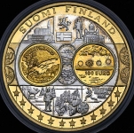 Медаль "Первые памятные монеты Евросоюза: Финляндия 100 евро" 2002