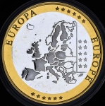 Медаль "Первые памятные монеты Евросоюза: Финляндия 100 евро" 2002