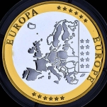 Медаль "Первые памятные монеты Евросоюза: Монако 20 евро" 2002