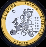 Медаль "Первые памятные монеты Евросоюза: Сан-Марино 50 евро" 2002