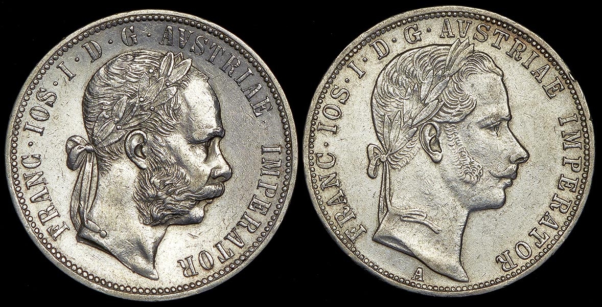 Набор из 2-х монет 1 флорин (Австро-Венгрия)
