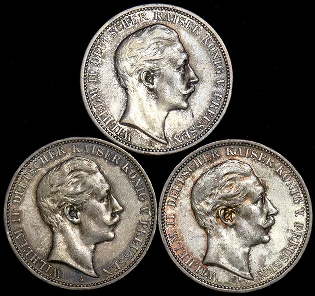 Набор из 3-х монет 3 марки (Пруссия)