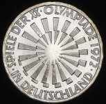 10 марок 1972 "XX летние Олимпийские Игры  Мюнхен 1972 - Эмблема "In Deutschland"" (Германия)