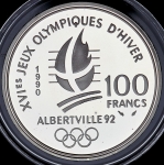 100 франков 1990 "XVI зимние Олимпийские игры в Альбервиле: Слалом" (Франция)